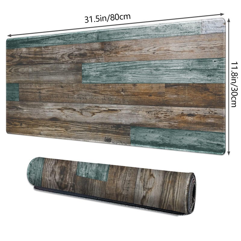 Galdas Gaming Mouse Pad Vintage Wood Grain Pattern XXL XL Large Mouse Pad Mat Long Extended Mousepad Desk Pad Non-Slip Rubber Mice Pads Stitched Edges Thin Pad (31.5x11.8x0.12Inch) - Image 3